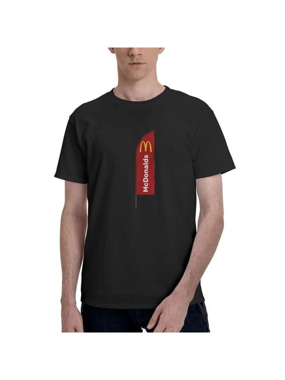 Mcdonald'S Logo Men'S Basic Short Sleeve T-Shirt Vogue Black Medium