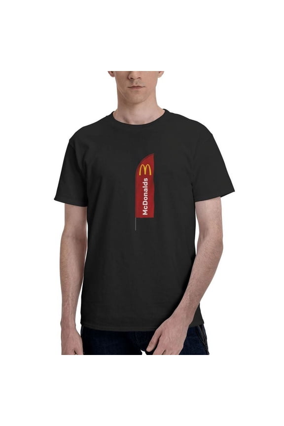 Mcdonald'S Logo Men'S Basic Short Sleeve T-Shirt Vogue Black Medium