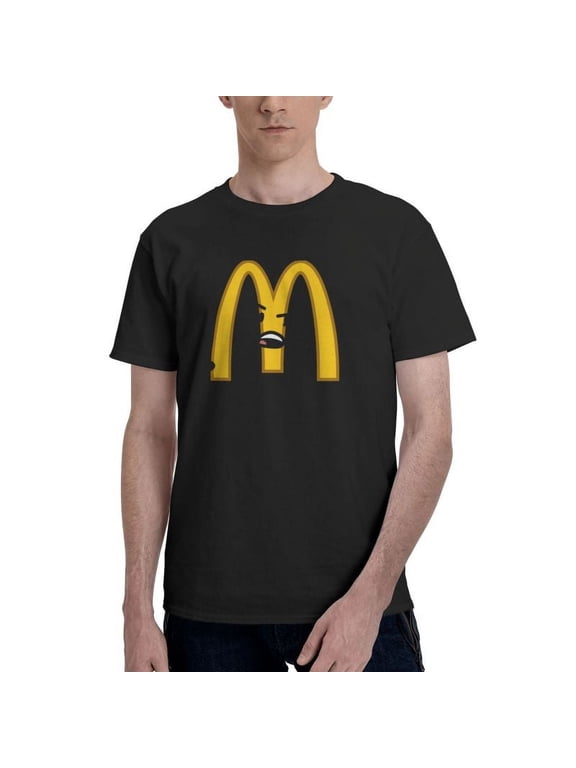 Mcdonald'S Logo Men'S Basic Short Sleeve T-Shirt Vogue Black Small