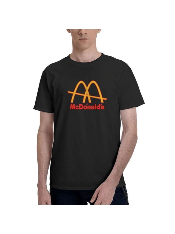 Mcdonald'S Logo Men'S Basic Short Sleeve T-Shirt Vogue Black Small