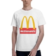 McdonaldS Logo MenS Basic Short Sleeve T-Shirt Vogue White Large