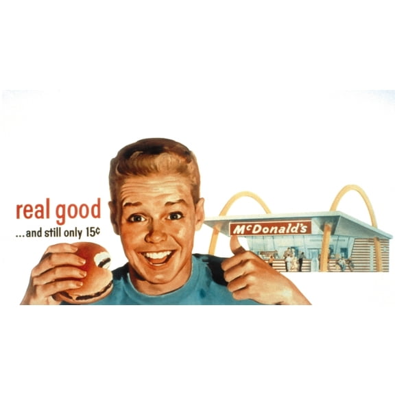 Mcdonald'S Restaurant Advertisement From The 1950'S. Mcdonald'S Corp. Photo. History (24 x 18)