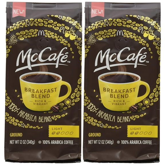 Mcdonalds Mccafe Premium Roast Ground Coffee Bag 12.Oz (Pack Of 2) (Breakfast Blend - Light)