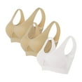 thumbnail image 1 of Mceream 3 Pack Sports Bras for Women High Support Breathable Anti-Sagging Breasts Wireless Yoga Bra Push up Full Coverage Bralette White XXL, 1 of 8
