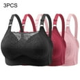 thumbnail image 1 of Mceream 3 Pack Womens Bras No Underwire Pack Seamless Wireless Push Up Bras Breathable Solid Full Coverage Bras Comfortable T-Shirt Push Up Soft Lace V Neck Bralettes Everyday Bras Plus Size XXXL, 1 of 6
