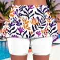 thumbnail image 1 of Mceream Athletic Skirt with Leggings Plus Size High Waist Tummy Control Tennis Skirted Leggings Lightweight Yoga Leggings Shorts Printed Golf Workout Skort with Pockets Joggers Purple L, 1 of 7
