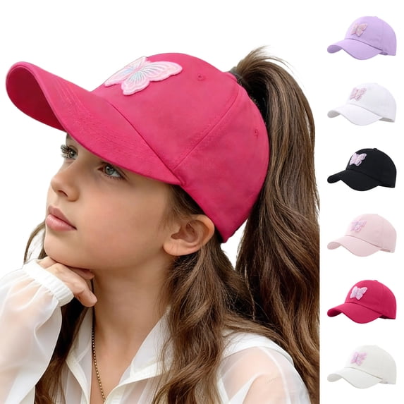 Mceream Baseball Cap for Girls Lightweight Cute Print Sun Protection Hat Sun Cap Adjustable Summer Breathable Visor Cap Hiking Travel 2-10 Years