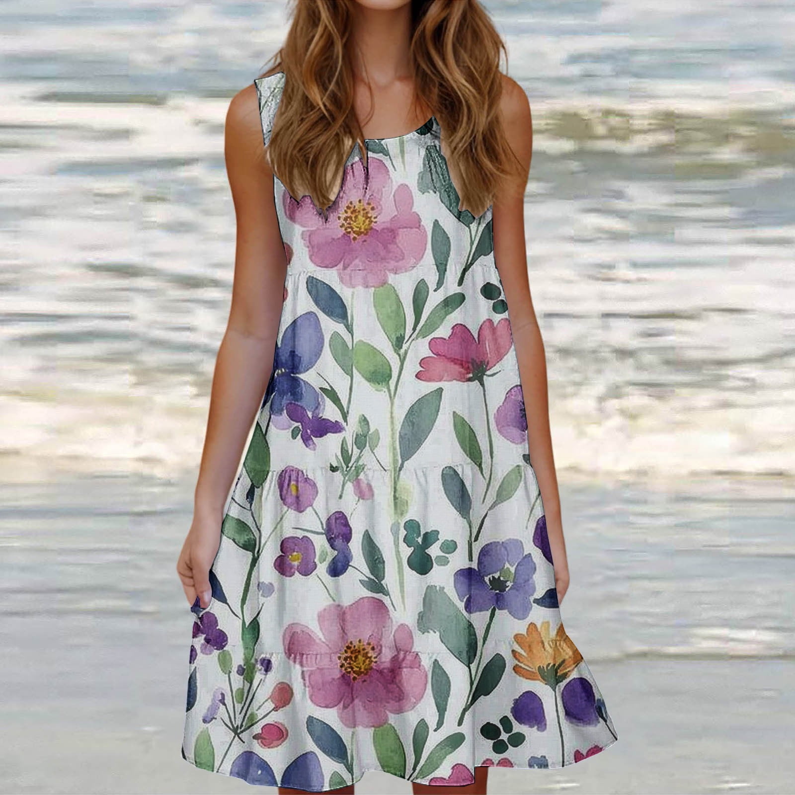 Summer casual floral print dress main image 1