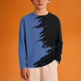 thumbnail image 1 of Mceream Boys Girls Color Block T-Shirts Y2K Crewneck Pullover Tops Warm Long Sleeve Spring Fall Fashion Blouse Tees Shirt Uniform Clothes 3-14 Years, 1 of 6
