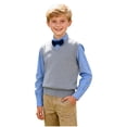 thumbnail image 1 of Mceream Boys Girls V Neck Sweater Vest Casual Soft Cotton Knitted Sleeveless School Uniform Vests Fall Spring Back to School Outfits Clothes Camisas De Uniformes Para NiñOs 2-15 Years, 1 of 4