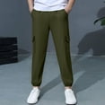 thumbnail image 1 of Mceream Boys Jogger Pants Elastic Waisted Linen Sweatpants Preppy Casual Athletic Teen Boys Running Trousers School Uniform Pants Fall Back to School Outfits Pantalones De Lino 4-12 Years, 1 of 7