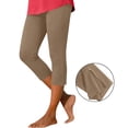thumbnail image 1 of Mceream Capri Leggings for Women Plus Size High Rise Side Split Yoga Cropped Capris Pants with Button Summer Casual Workout Compression Seamless Leggings Beige XXL, 1 of 7