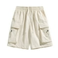 thumbnail image 1 of Mceream Cargo Pants for Men Relaxed Fit Loose Fit Casual Shorts Drawstring Elastic Waist Outdoor Hiking Shorts with Multi Pockets High Rise Workout Gym Running Shorts Beige M, 1 of 2