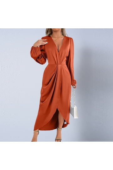 modest satin wrap dress Satin Wrap Maxi Dress Deep Red (Sizes S to XL) Alexandria Boutique
