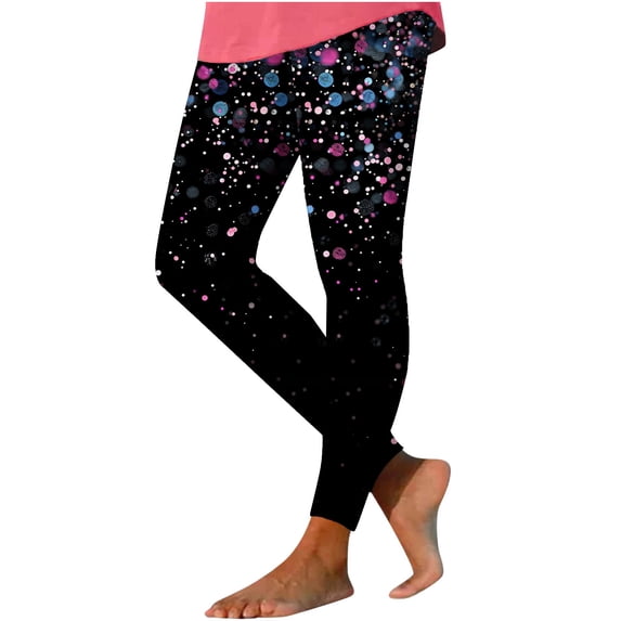 Mceream Compression Leggings for Women Plus Size High Waisted Tummy Control Yoga Pant Cute Print Graphic Tight Slim Fit Soft Workout Running Athletic Leggings Multicolor XXL