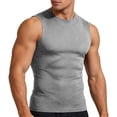 thumbnail image 1 of Mceream Compression Tank Top Men Workout Moisture Wicking Cotton Sleeveless Shirts Crew Neck Sleeveless Muscle Gym Running Tops Causal Quick Dry Summer Tank Tops Bodybuilding Gray L, 1 of 4