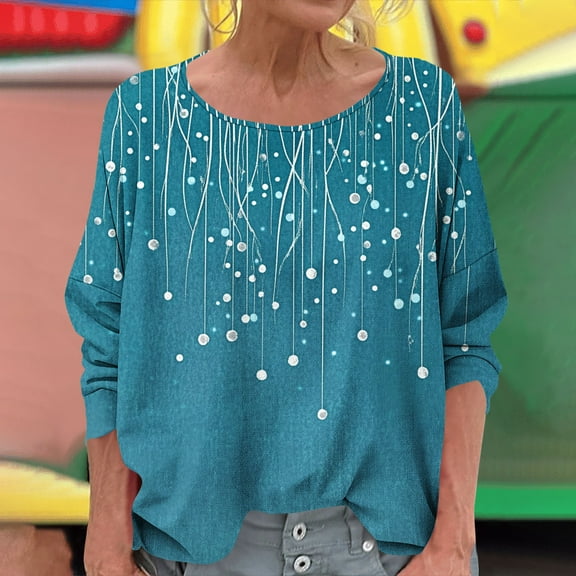 Mceream Cotton Linen Shirts for Women Oversized Casual Crew Neck Long Sleeve Tops Loose Fit Blouses Boho Fashion Dressy Casual Shirt Pleated Front Tunic Floral Printed Spring Clothes Plus Size S