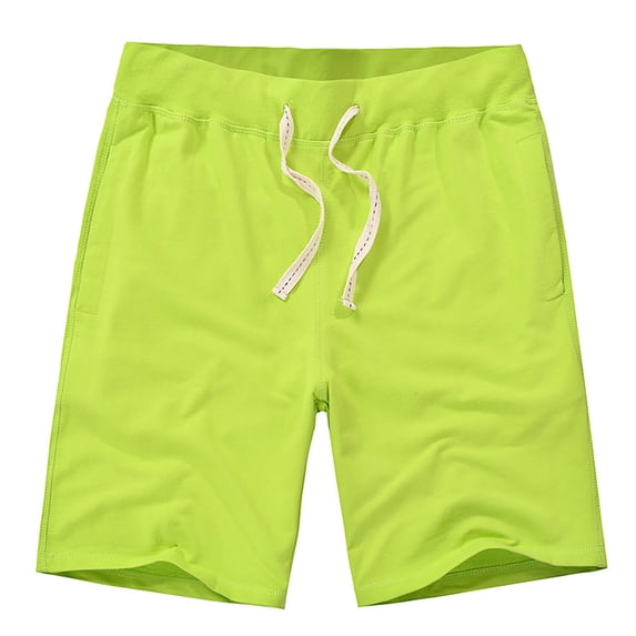 Mceream Cotton Shorts Men's Elastic Waist Drawstring Athletic Sweat Shorts Casual Classic Short Pants Loose Fit Army Green S