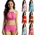 thumbnail image 1 of Mceream Girls Bathing Suit Two Piece Summer Bikini Set with Chest Pad Sun Protection Adjustable Straps Swimwear Quick Dry Beachwear 7-14 Years, 1 of 9