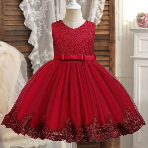 Mceream Girls Dresses Size 10-12 Fancy Casual Round Neck A Line Dresses Cute Sleeveless Dress with Swing Summer Dress for Wedding Party Plus Size Vestidos Para NiñAs Elegantes