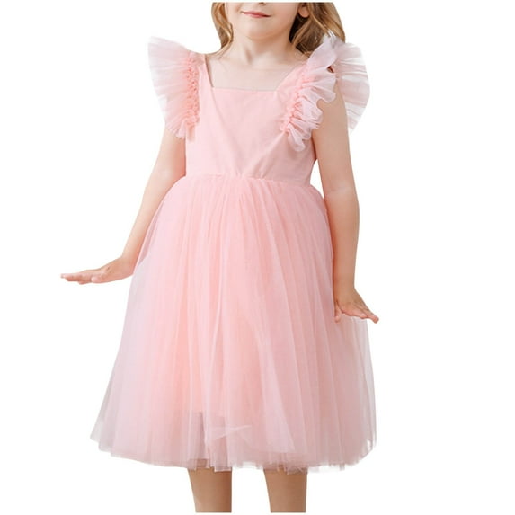 Mceream Girls Dresses Size 8 Casual Crewneck Halter Neck Ruffle Tiered Swing Dresses Cute Sleeveless Dress with Swing formal Party Wedding Summer Summer Dresses Plus Size Toddler Denim Dress