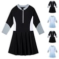 thumbnail image 1 of Mceream Girls One Piece Swimsuit Skirted Teens Bathing Suits Rashguard UPF 50+ Sun Protection Zipper Long Sleeves Sport Swimwear Swim Dress for 2-8 Years, 1 of 5