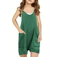 thumbnail image 1 of Mceream Girls Overalls Shorts Summer Casual Sleeveless Adjustable Strap Jumpers School Uniform with Pockets Casual One Piece Romper with Pockets 5-14 Years, 1 of 5