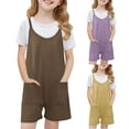 thumbnail image 1 of Mceream Girls Overalls Shorts Summer Casual Sleeveless Adjustable Strap Jumpers School Uniform with Pockets Casual One Piece Romper with Pockets 5-14 Years, 1 of 8