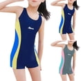 thumbnail image 1 of Mceream Girls Swimsuit One Piece Boyleg Bathing Suit Full Coverage Rash Guard Bathing Suit Teen Practice Swimwear with UPF 50+ Size 4-14, 1 of 7