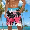 thumbnail image 1 of Mceream Hawaiian Shorts for Men Funny Elastic Waist Drawstring Lightweight Summer Casual Shorts with Pocket Casual Swim Trunks Quick Dry Board Shorts Hot Pink XXL, 1 of 5