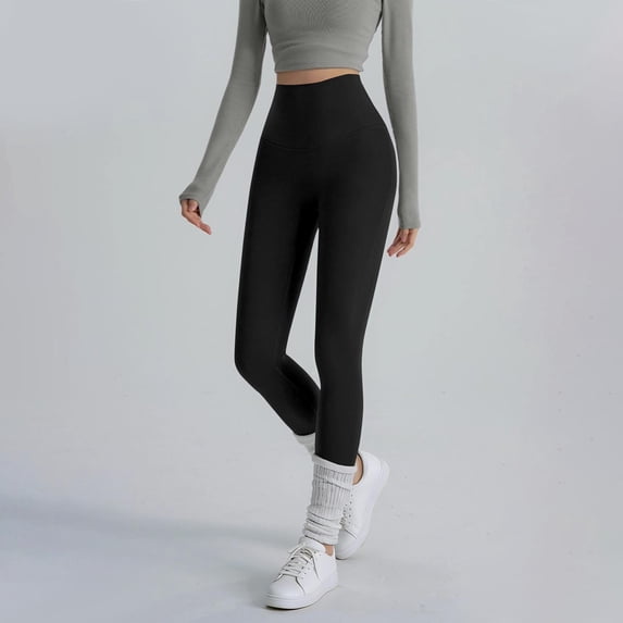 Mceream High Waisted Leggings for Women Tummy Control Plus Size Seamless Butt Lifting Leggings Compression Yoga Pants for Gym Running and Everyday Wear Black L