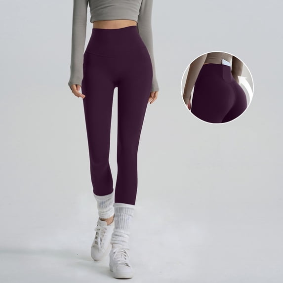 Mceream High Waisted Leggings for Women Tummy Control Plus Size Seamless Butt Lifting Leggings with Pockets Compression Yoga Pants for Gym Running and Everyday Wear Purple XXL