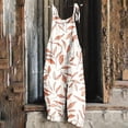 thumbnail image 1 of Mceream Jumpsuits for Women Summer Linen Casual Adjustable Strap Overalls Wide Leg Floral Print Baggy Sleeveless Spaghetti Strap Romper Jumpers with Pockets Trendy Beach Vacation Outfits Multicolor M, 1 of 5