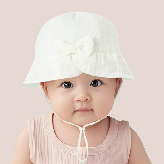 Mceream Kids Sun Hat for Girls Boys Cute Cotton Wide Brim Bucket Hat Adjustable Sun Protection Toddler Summer Beach Hats Cotton Cute Rabbit Ears Cap Outdoor
