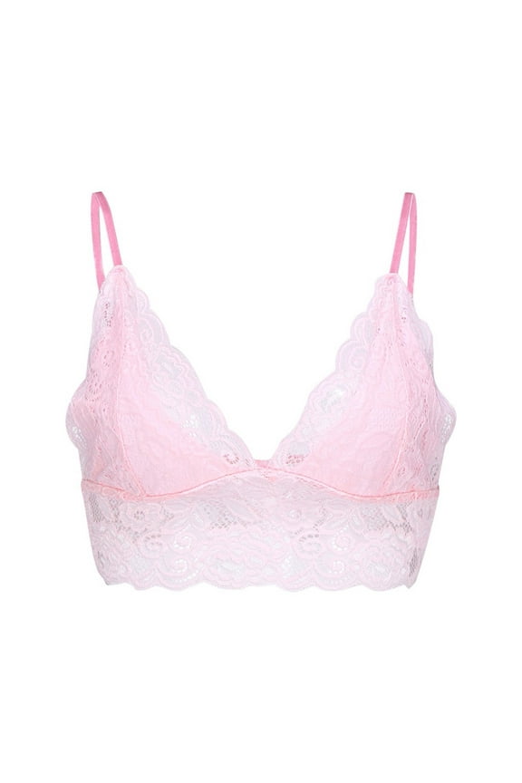 Lace Bralettes for Women with Support Plus Size Push up Wireless Bra V Neck Racerback Crop Top Adjustable Lingerie Racerback Bralette Plus Size