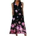 thumbnail image 1 of Mceream Maxi Dresses for Women 2025 Wedding Guest Plus Size Casual Crewneck Summer Sleeveless Dress Boho Floral Print Crew Neck Sundress Casual Floral Print Dresses Casual Spring Midi Dress, 1 of 4