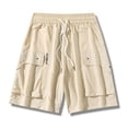 thumbnail image 1 of Mceream Men Swim Trunks Board Shorts Quick Dry Swim Shorts Bathing Suits Drawstring Swimwear Board Shorts Wiht Pockets Summer Beach Shorts Beige XL, 1 of 4