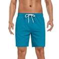 thumbnail image 1 of Mceream Men Swim Trunks Board Shorts Quick Dry Swim Shorts Bathing Suits Drawstring Swimwear Board Shorts Wiht Pockets Summer Beach Shorts Light Blue L, 1 of 7