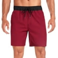 thumbnail image 1 of Mceream Men Swim Trunks Board Shorts Quick Dry Swim Shorts Bathing Suits Drawstring Swimwear Board Shorts Wiht Pockets Summer Beach Shorts Red L, 1 of 6