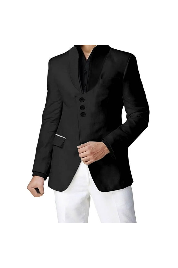 Men's Blazer for Men Slim Fit Casual Suit Blazer Jackets Stand Collar Single Breasted Office Business Blazers Sport Fashion Dress Coat for Prom Wedding Party Suit Tops Plus Size Outwear XXL
