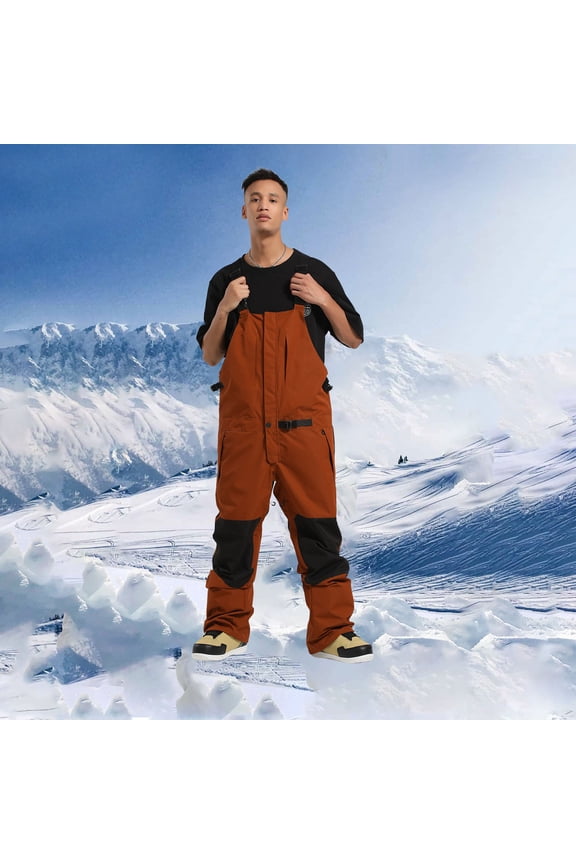 Men's Snow Bibs Ski Pants Women Insulated Waterproof Windproof Snowboard Bib Breathable Overalls Outdoor Winterproof Winter Warm Women One Piece Snow Jumpsuit Overol Para Nieve Mujer XXL