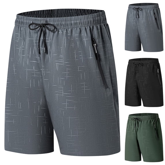 Mceream Mens Athletic Shorts with Pockets Quick Dry Drawstring Moisture Wicking Gym Shorts Lightweight Training Running Casual Summer Activewear Gray XXXL