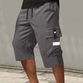 thumbnail image 1 of Mceream Mens Cargo Shorts Casual Stretch Classic Drawstring Elastic Waist Work Short with Pockets Quick Dry Golf Athletic Workout Gym Jogger Shorts for Fishing Travel Outdoor Gray XL, 1 of 7