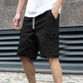 thumbnail image 1 of Mceream Mens Casual Cargo Shorts Elastic Waist Stretch Drawsting Shorts Casual Work Shorts Cargo Pants Summer Outdoor Hiking Fishing Shorts Lightweight Beach Vacation Shorts Black XXL, 1 of 7