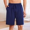 thumbnail image 1 of Mceream Mens Shorts Casual Breathable Casual Summer Drawstring Elastic Waist Shorts Fashion Lightweight Beach Vacation Shorts with Pockets Loosse Fit Short Pants Blue L, 1 of 7