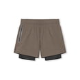 thumbnail image 1 of Mceream Mens Workout Shorts 5 Inch Elastic Waist Drawstring Quick Dry Hiking Shorts with Compression Liner Summer Lightweight Sports Running Gym Shorts with Zipper Pocket Coffee XXL, 1 of 5