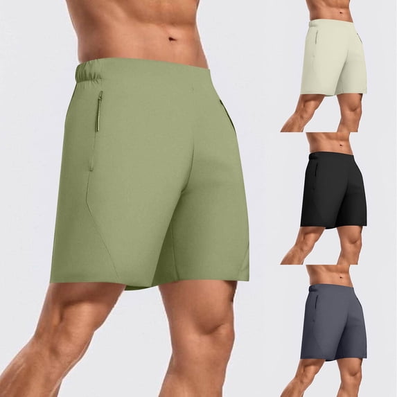 Mceream Mens Workout Shorts with Pockets Fashion Loose Fit Elastic Waist Drawstring Shorts Lightweight Running Workout Gym Shorts for Summer Green XXXL