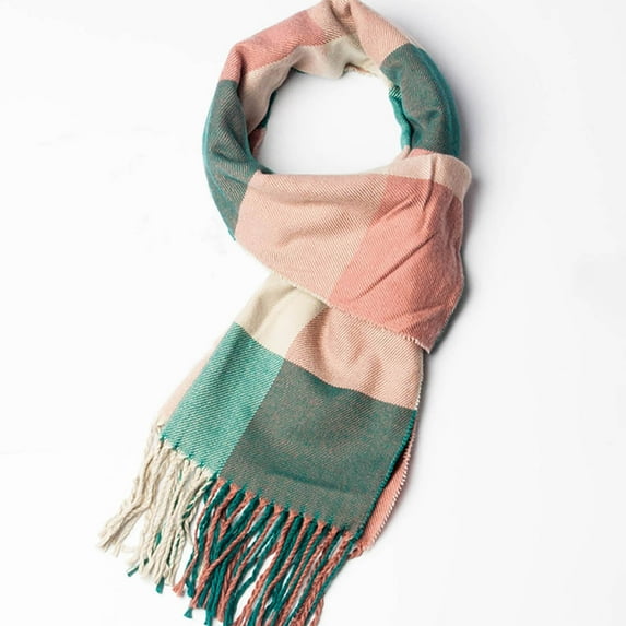 Mceream Plaid Scarf for Women Soft Classic Tartan Checkered Neck Scarves Unisex Classic Soft Cashmere Plaid Fringe End Scarf bufandas Para Mujer Para Frio