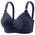thumbnail image 1 of Mceream Plus Size Bras for Women Wireless Supportive Tshirt Bra Adjustable Strap Full Coverage Push up Padded Bras Soft Comfortable Everday Underwear Navy XXXXXL, 1 of 8