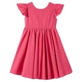thumbnail image 1 of Maqroz Ruched Dresses for Teen Girls Teens Ruffle Flowy Tiered A Line Swing Dress Casual Sleeveless Crew Neck Pleated Summer Tie Back Sundress for Holiday Daily 1-8 Years, 1 of 6
